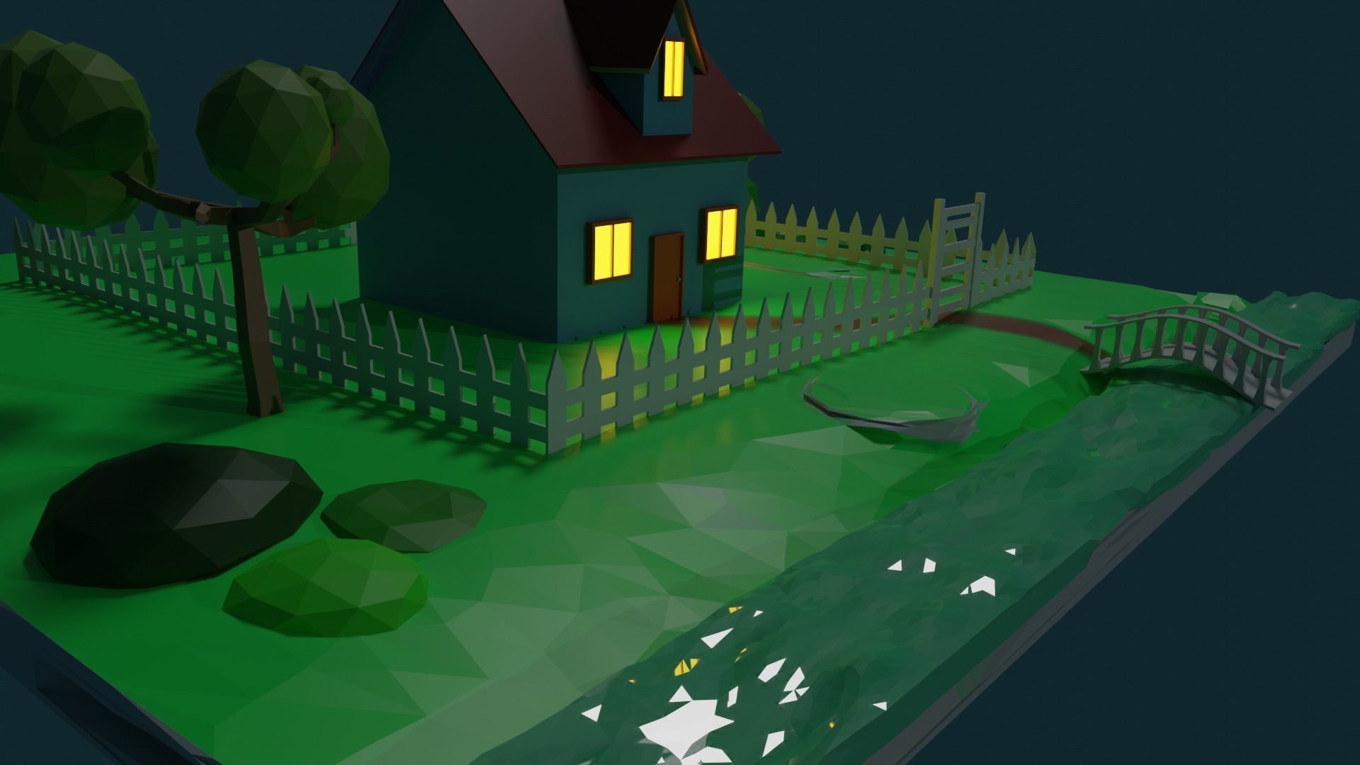 Low Poly Nature Asset 3D model_2
