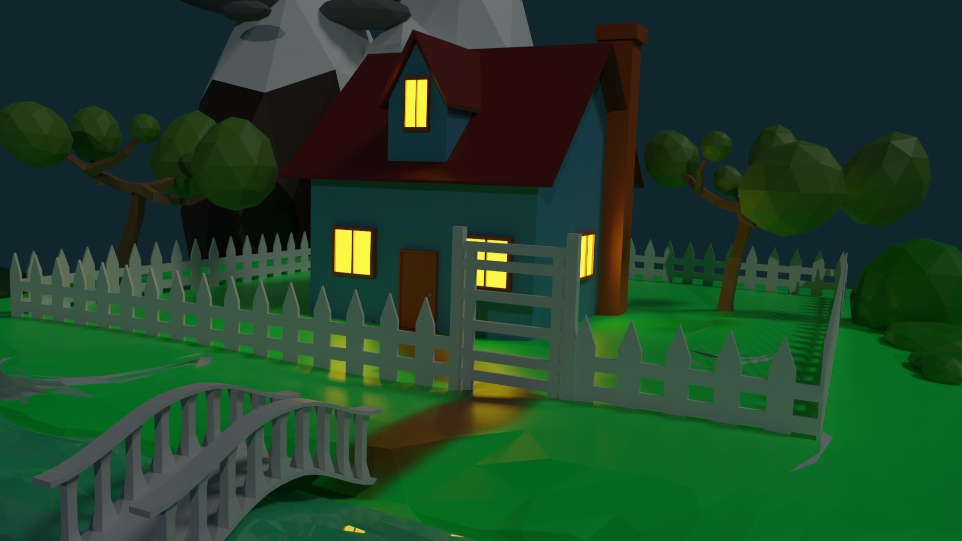 Low Poly Nature Asset 3D model_3