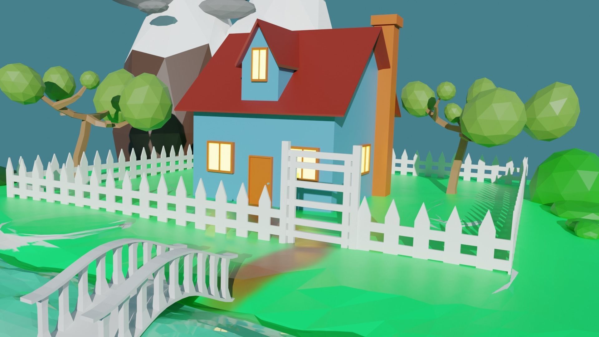 Low Poly Nature Asset 3D model_1