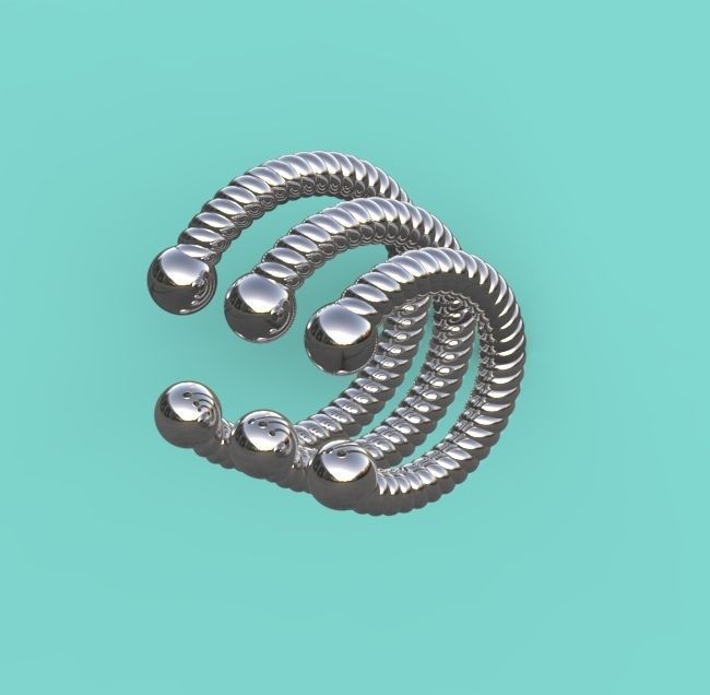 Ear Cuff Rope Earrings 3D print model 3D print model_7