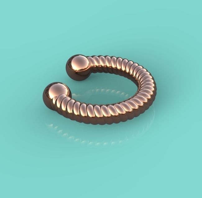 Ear Cuff Rope Earrings 3D print model 3D print model_4