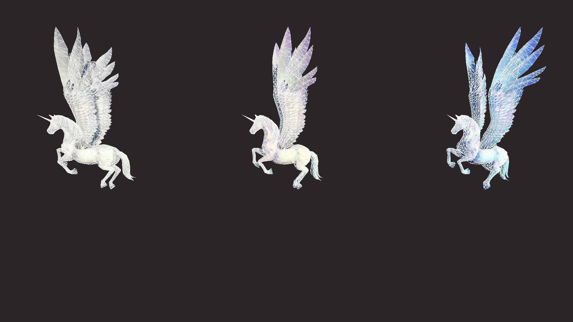 Unicorns unicorn flying in air Low-poly 3D model_14