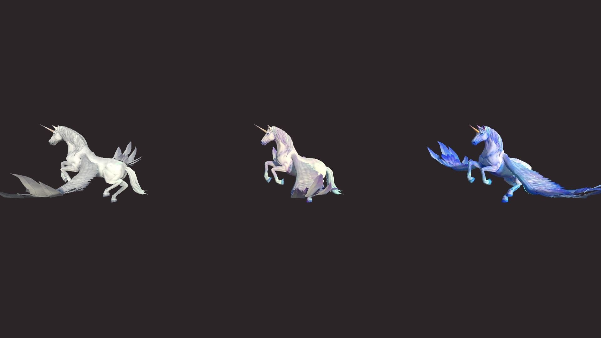 Unicorns unicorn flying in air Low-poly 3D model_5