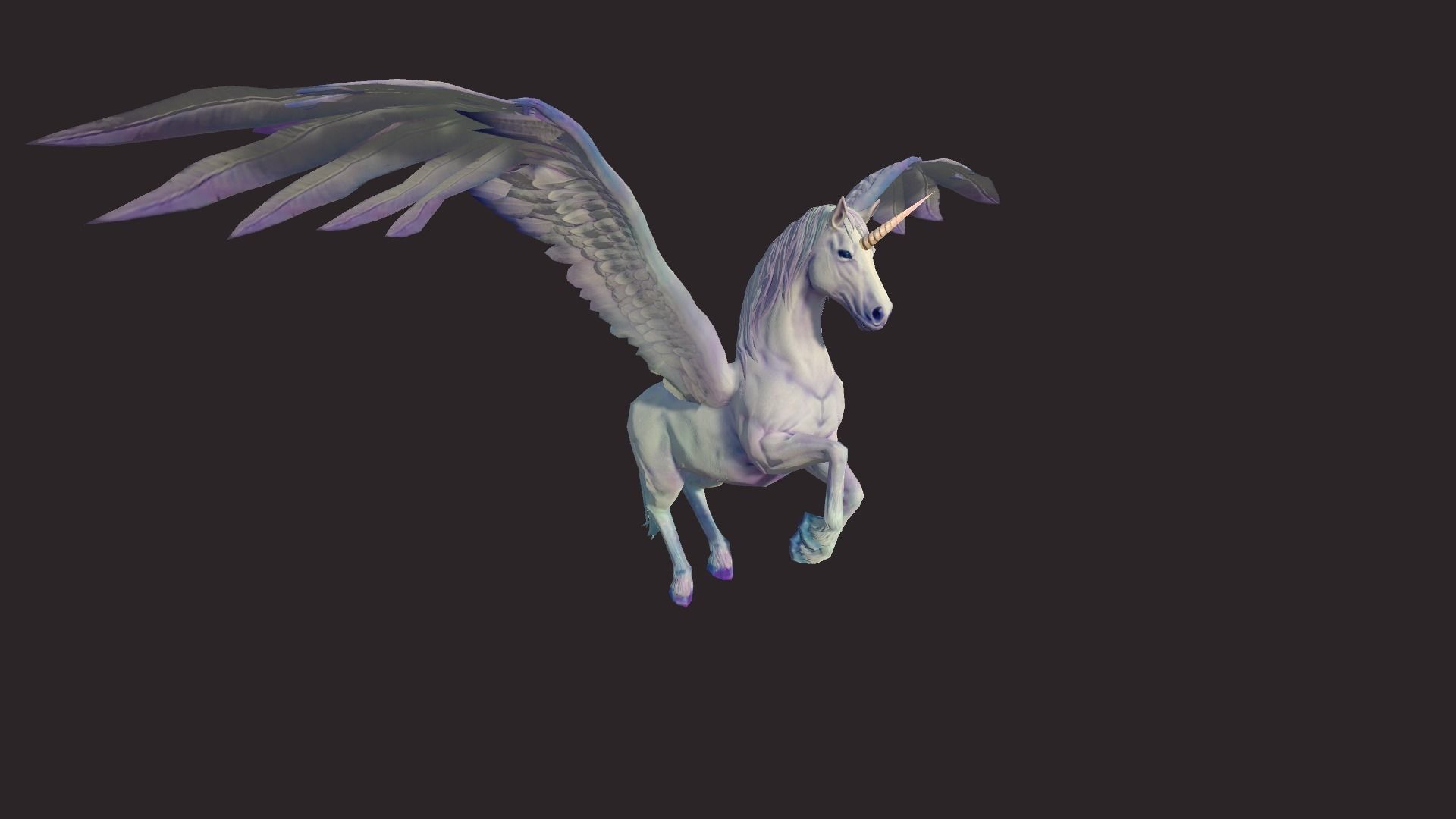 Unicorns unicorn flying in air Low-poly 3D model_1
