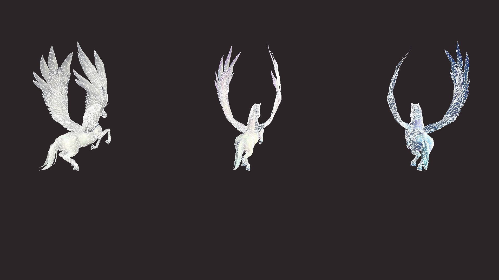 Unicorns unicorn flying in air Low-poly 3D model_17