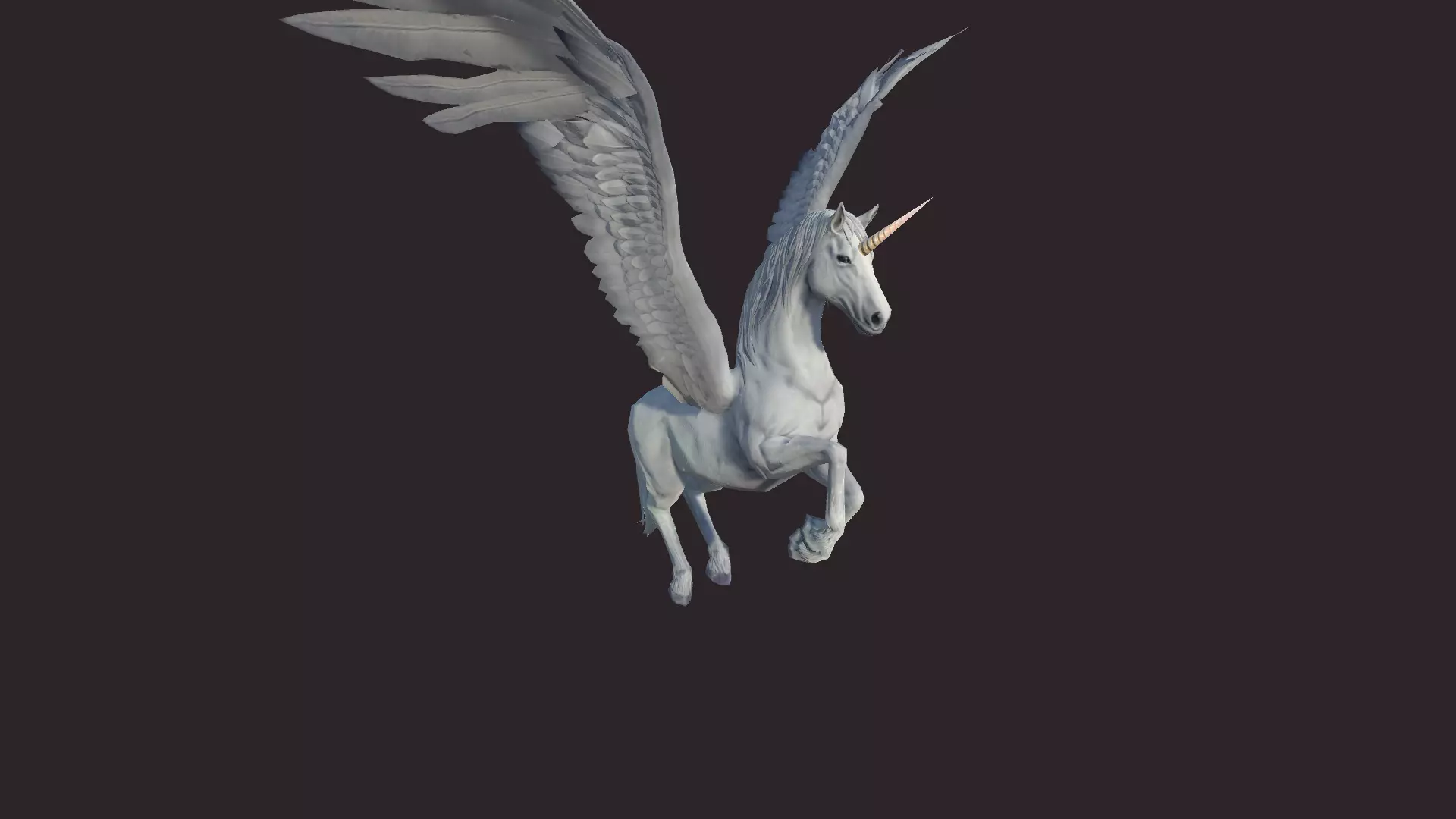 Unicorns unicorn flying in air Low-poly 3D model_0