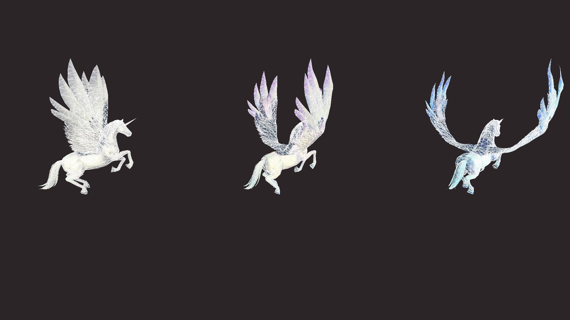 Unicorns unicorn flying in air Low-poly 3D model_18