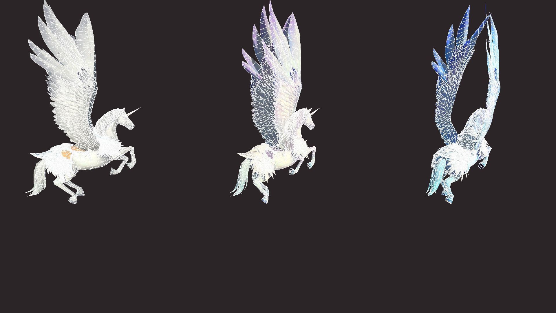 Unicorn Mounts Low-poly 3D model_18