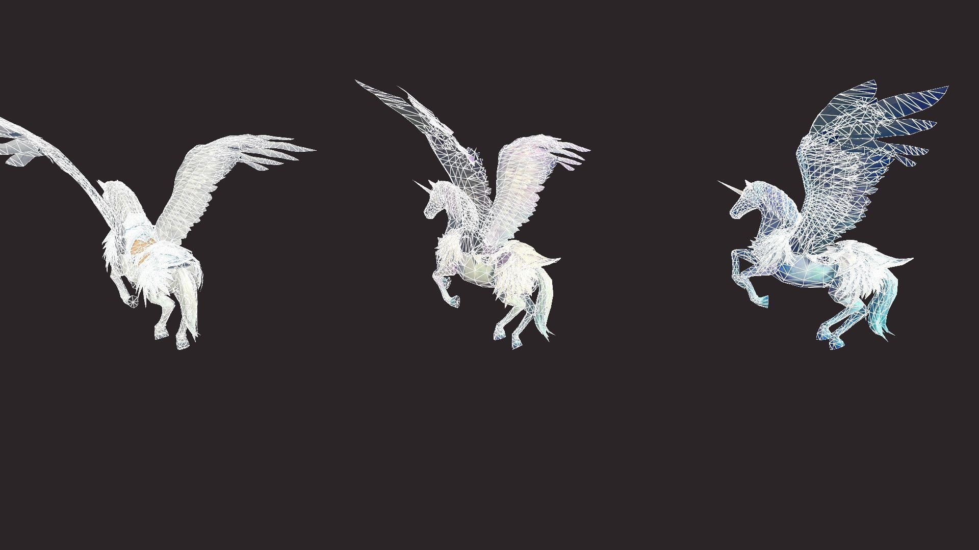 Unicorn Mounts Low-poly 3D model_15