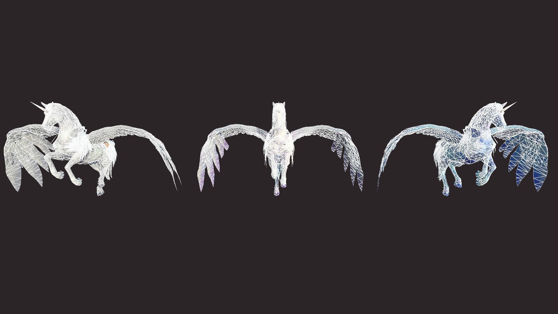 Unicorn Mounts Low-poly 3D model_12