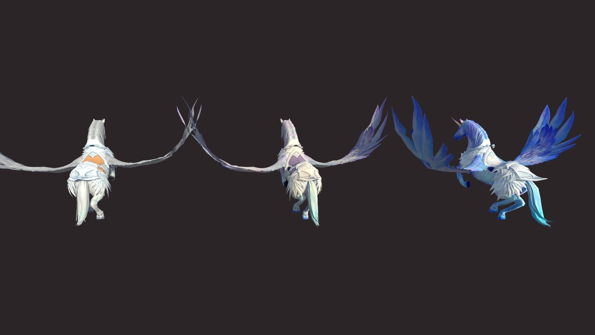 Unicorn Mounts Low-poly 3D model_7