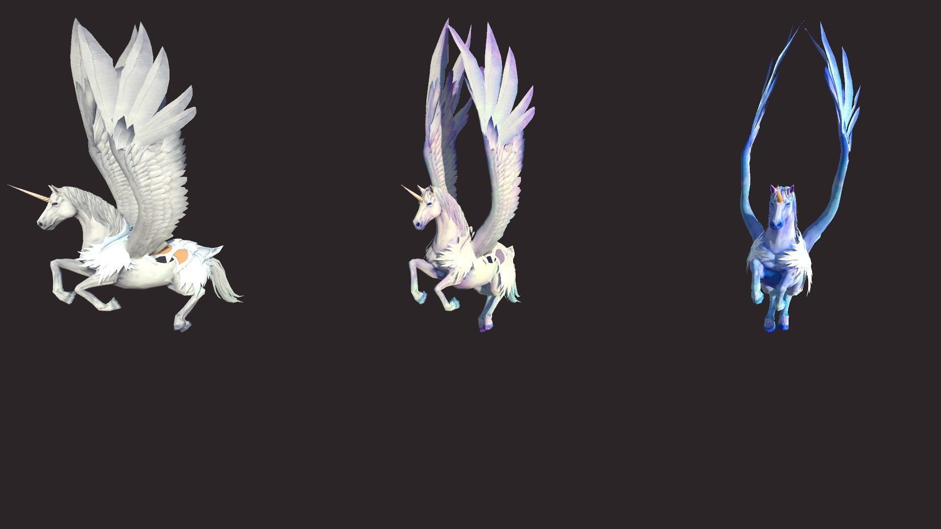 Unicorn Mounts Low-poly 3D model_4