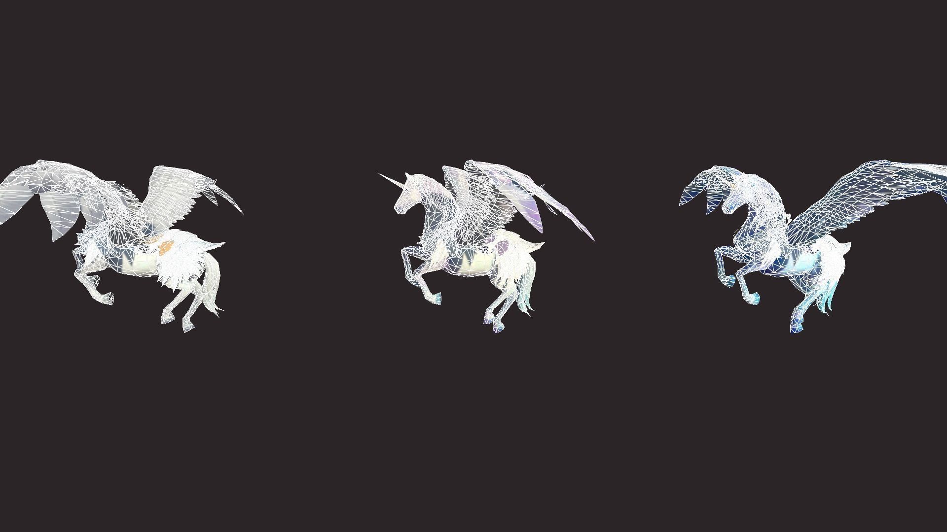 Unicorn Mounts Low-poly 3D model_14