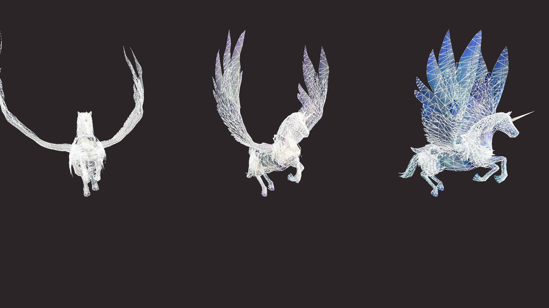 Unicorn Mounts Low-poly 3D model_20