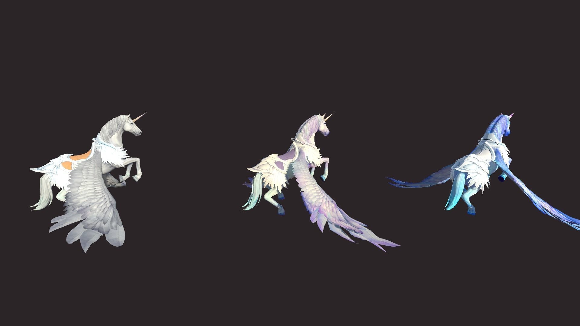 Unicorn Mounts Low-poly 3D model_9