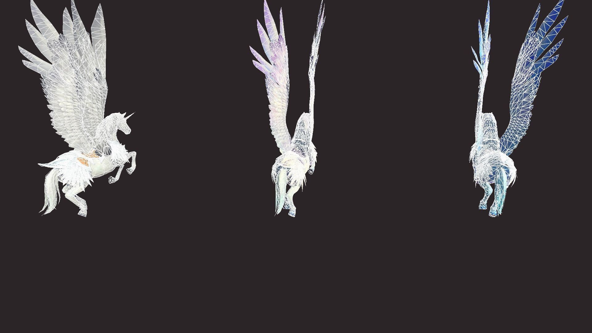 Unicorn Mounts Low-poly 3D model_17