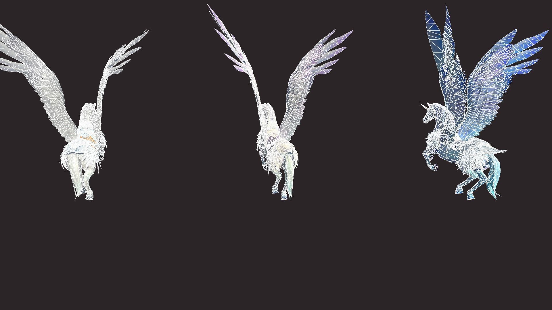 Unicorn Mounts Low-poly 3D model_16