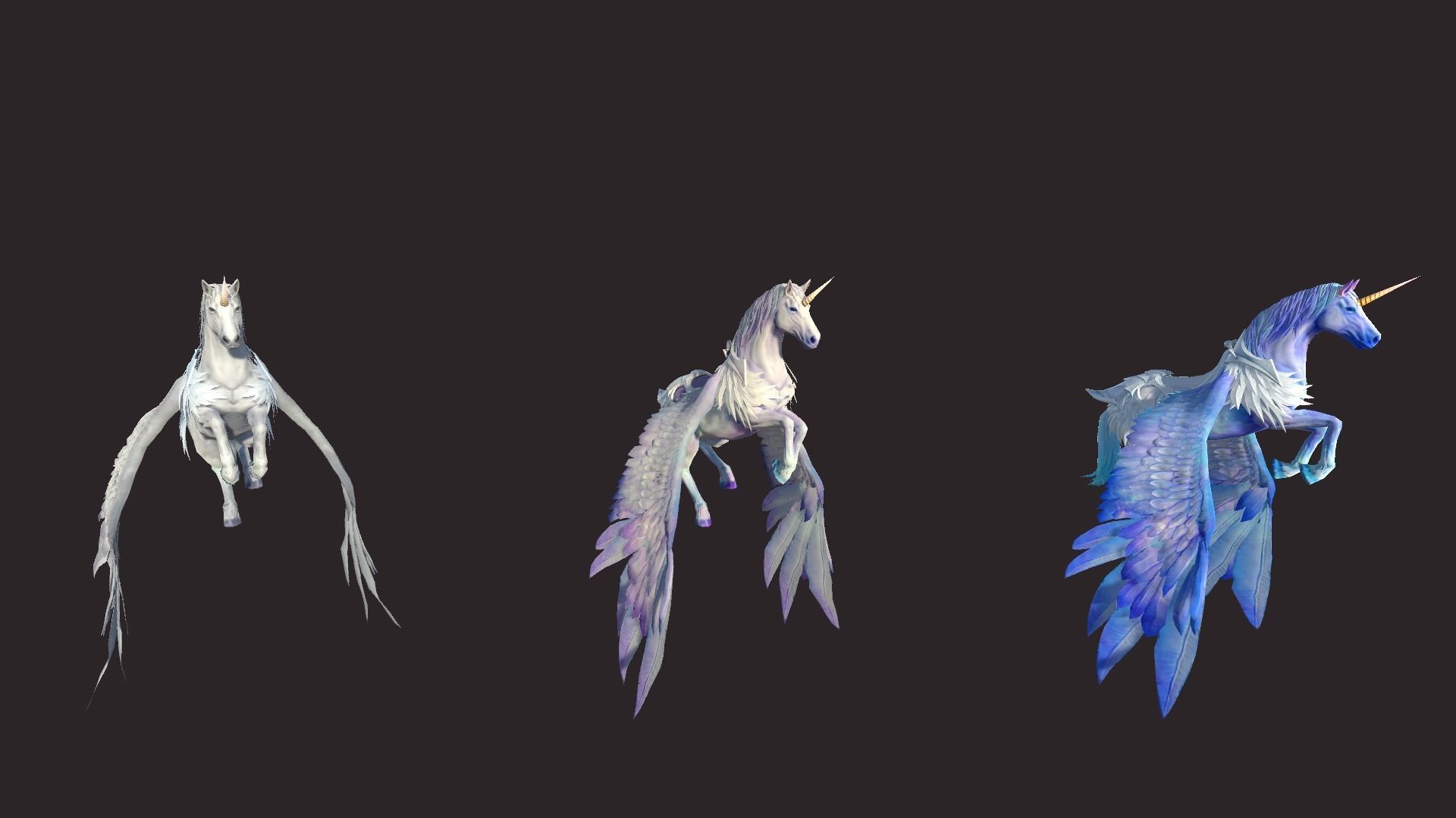 Unicorn Mounts Low-poly 3D model_11