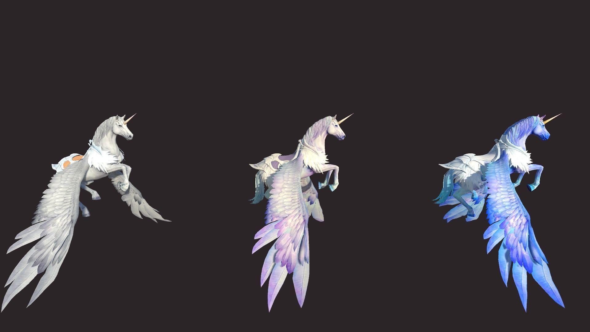 Unicorn Mounts Low-poly 3D model_10