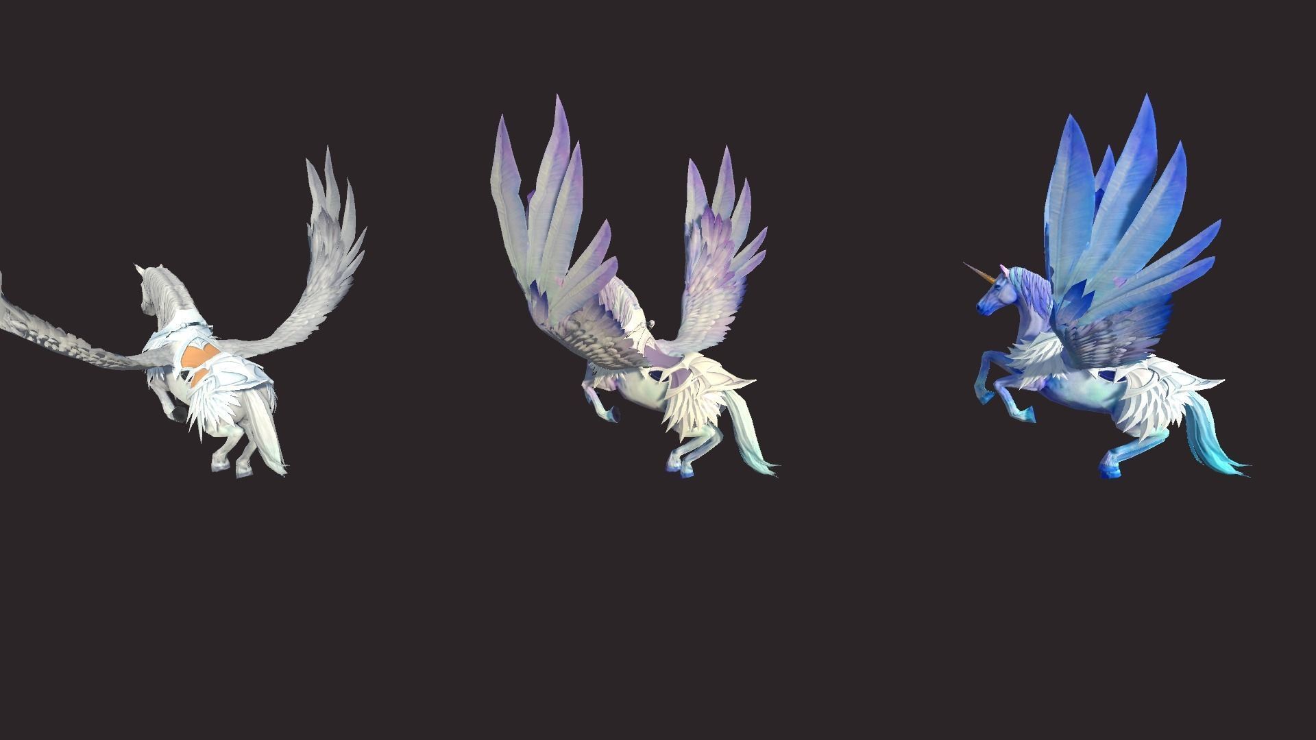 Unicorn Mounts Low-poly 3D model_6