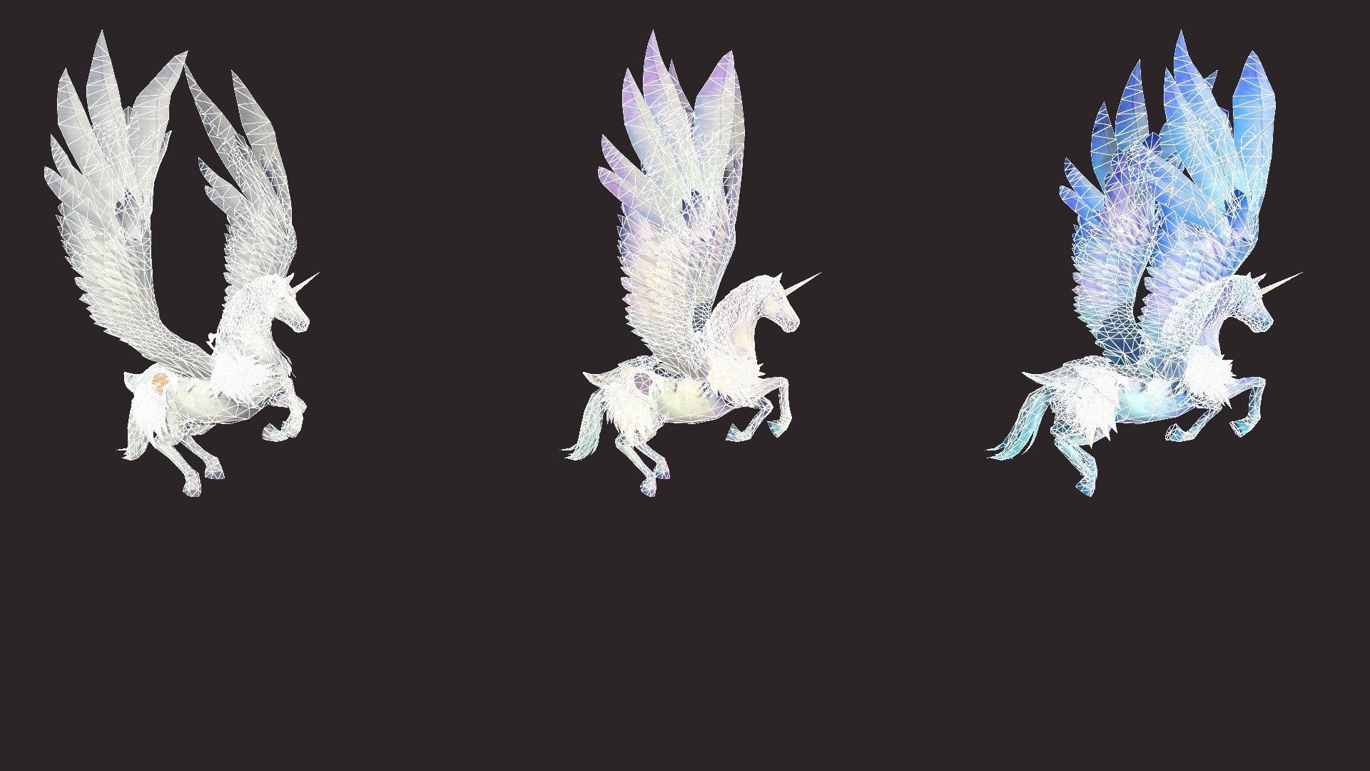 Unicorn Mounts Low-poly 3D model_19
