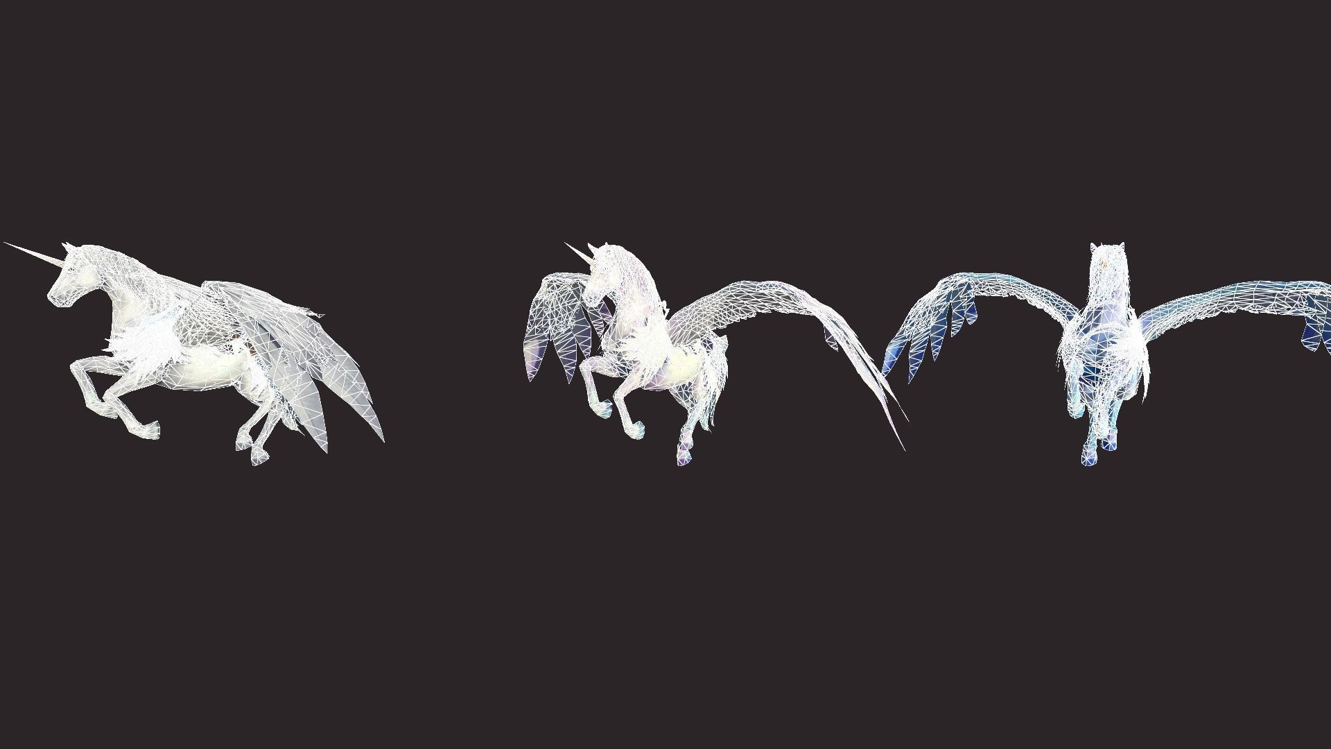 Unicorn Mounts Low-poly 3D model_13