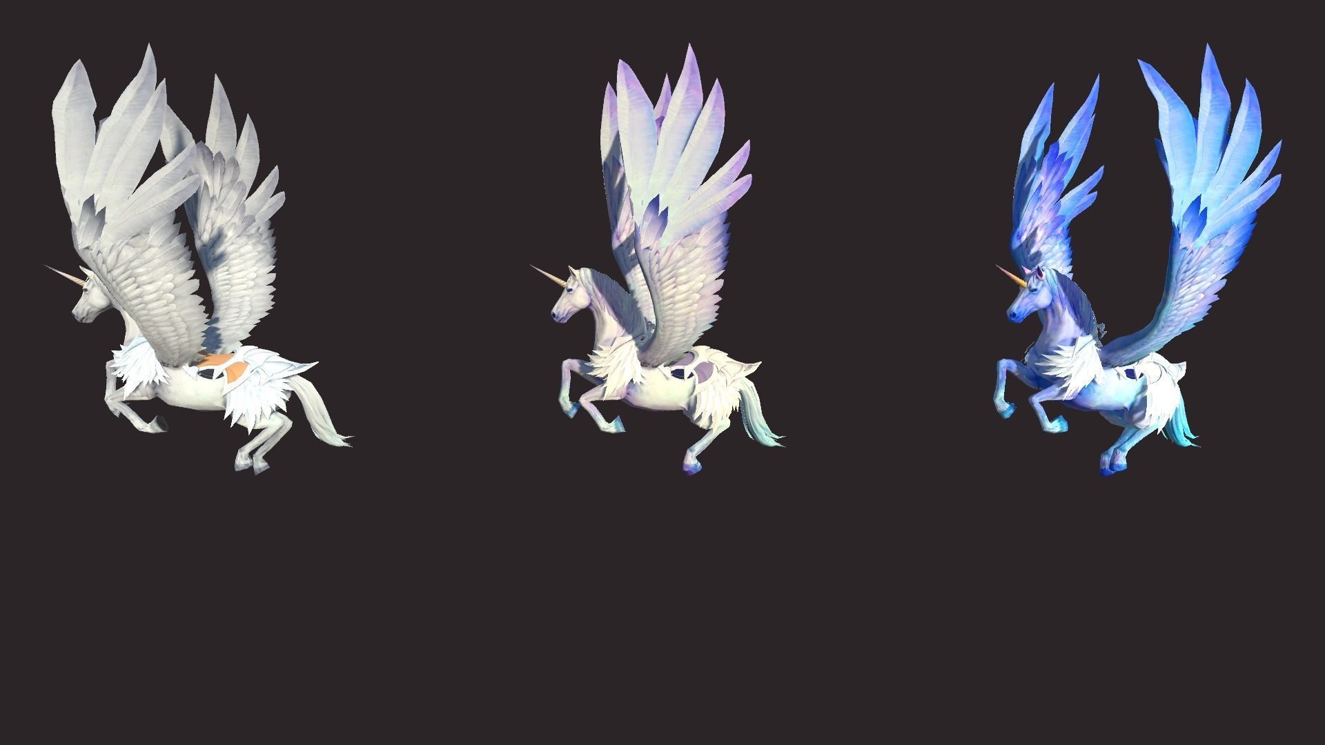 Unicorn Mounts Low-poly 3D model_5