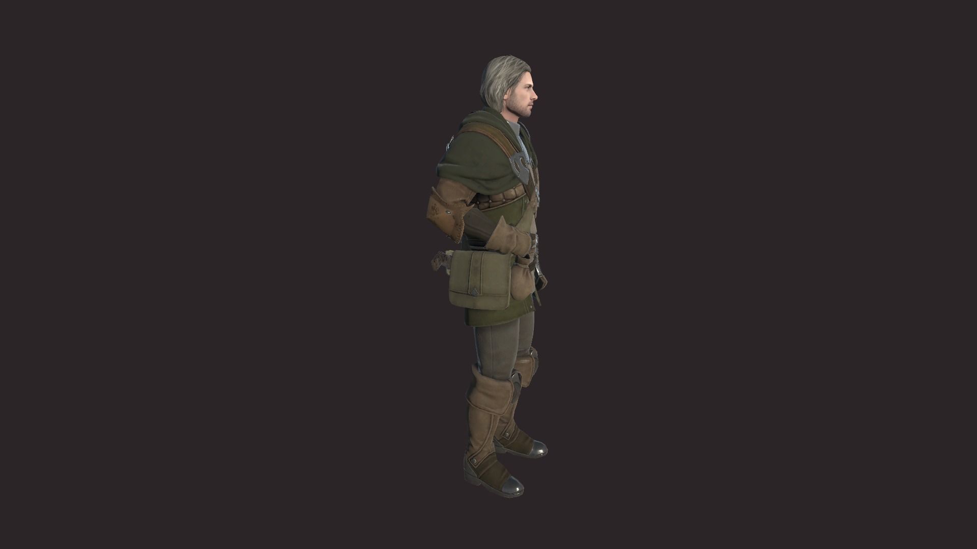 Adventurer witcher character Low-poly 3D model_9