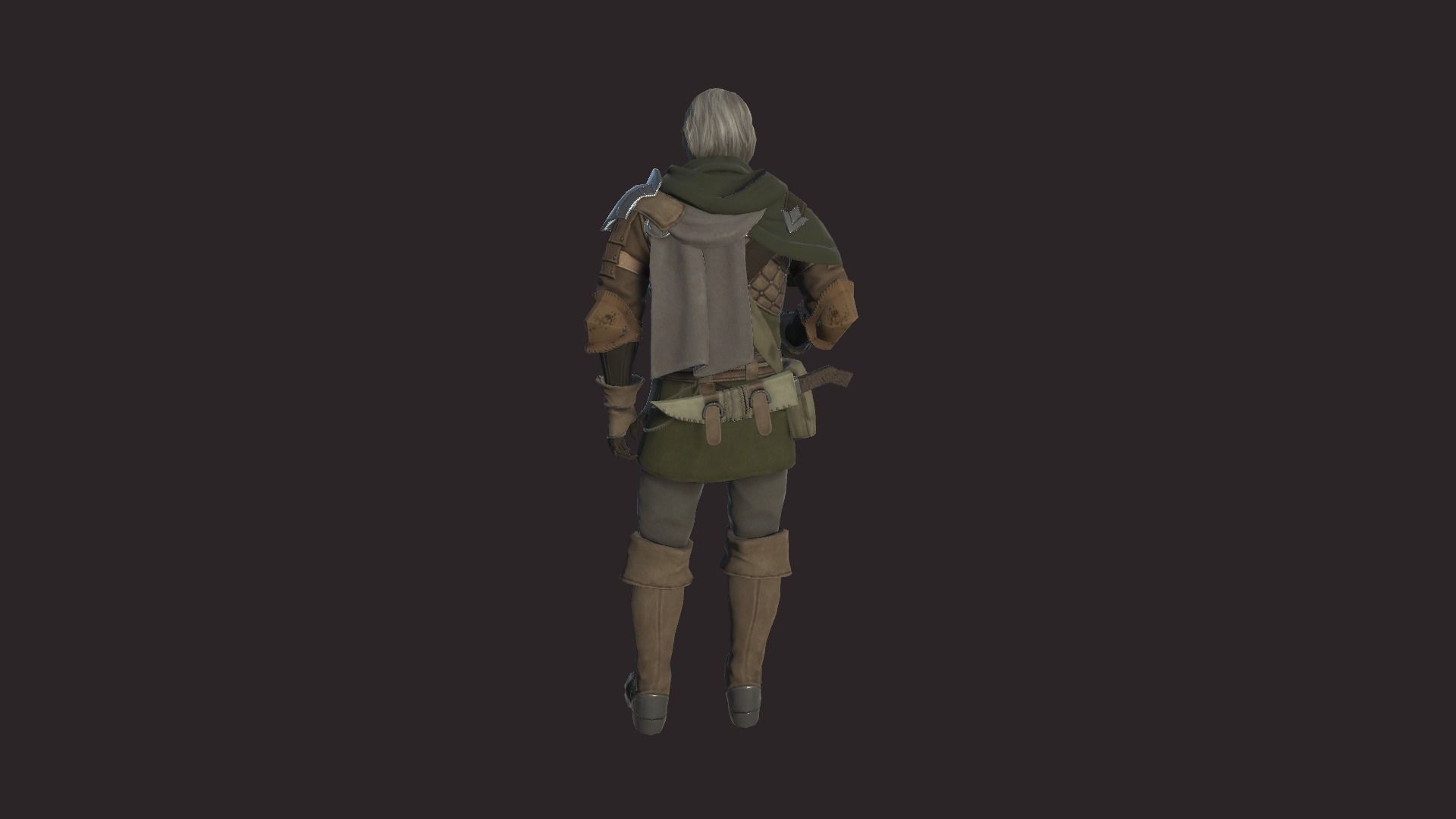 Adventurer witcher character Low-poly 3D model_6