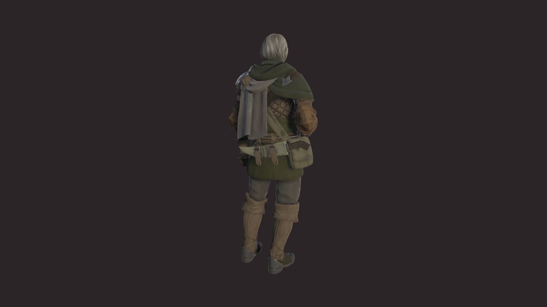 Adventurer witcher character Low-poly 3D model_7