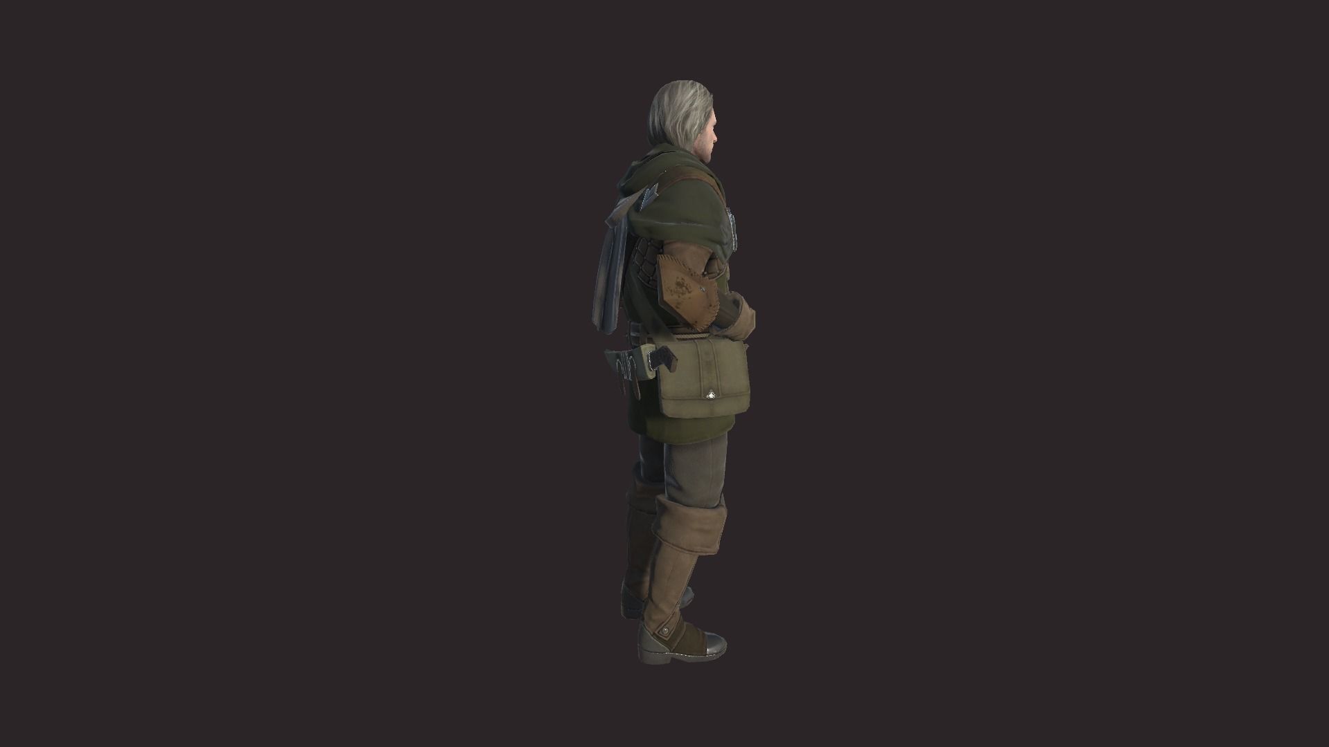 Adventurer witcher character Low-poly 3D model_8