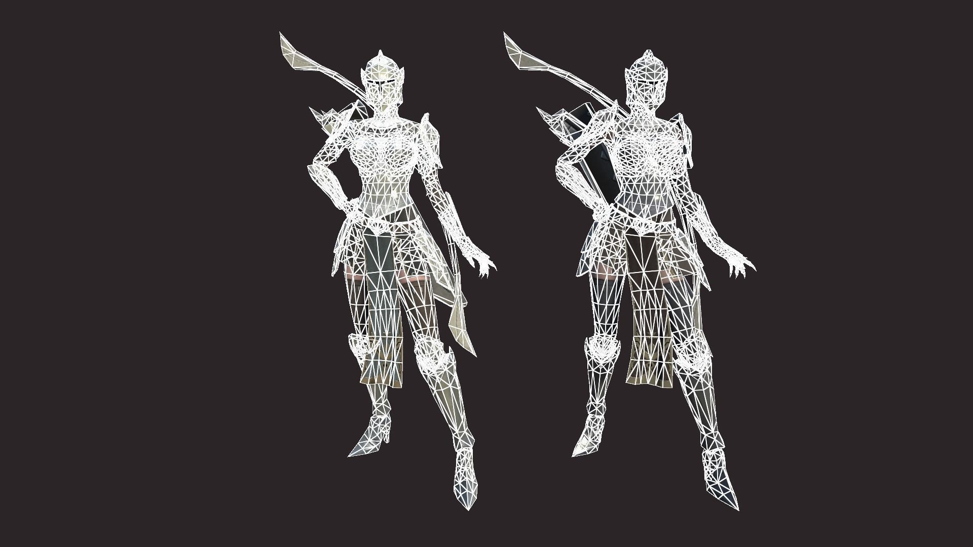 Armored Archer Low-poly 3D model_12