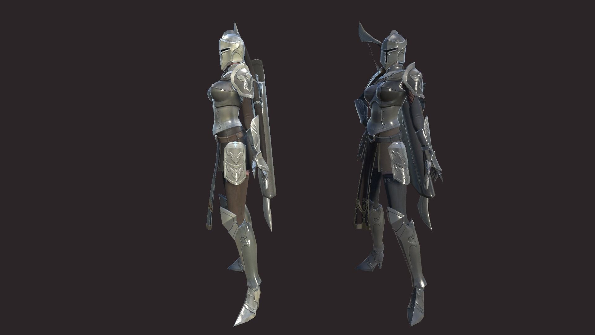 Armored Archer Low-poly 3D model_4
