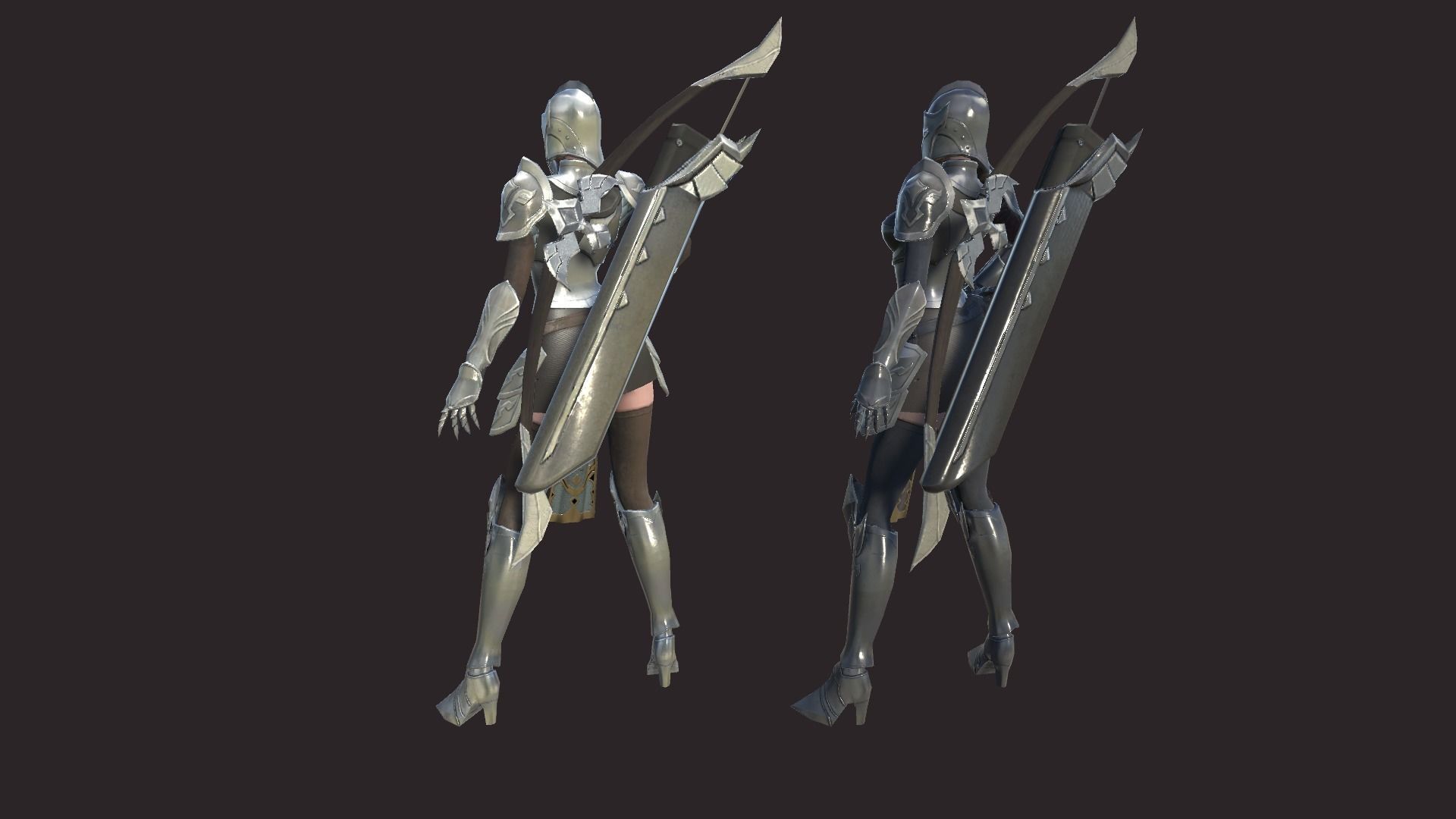 Armored Archer Low-poly 3D model_6