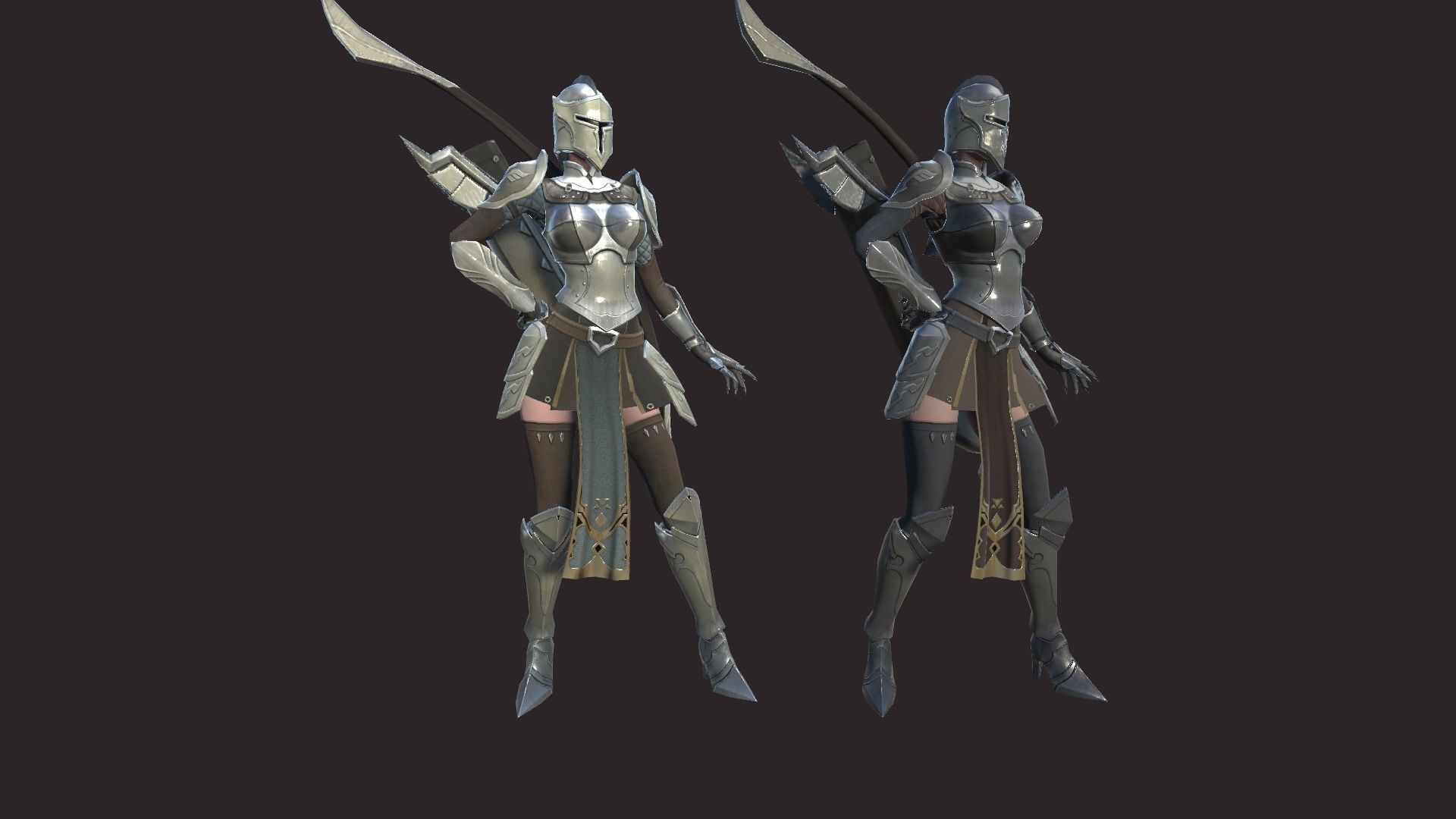Armored Archer Low-poly 3D model_11