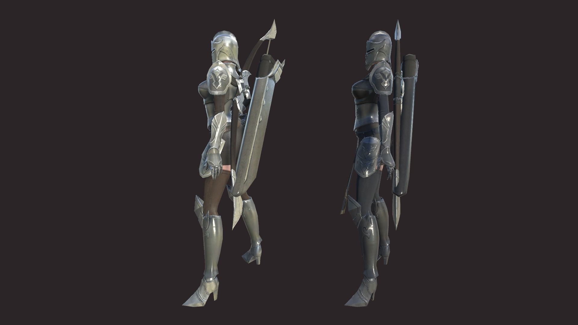 Armored Archer Low-poly 3D model_5