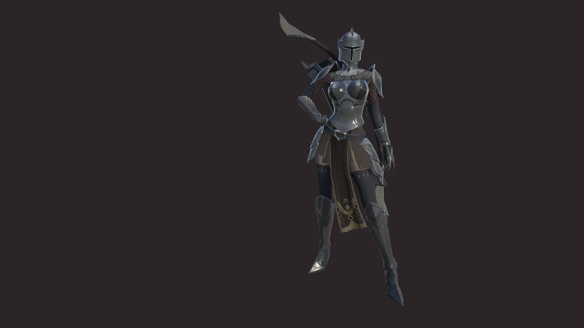 Armored Archer Low-poly 3D model_2