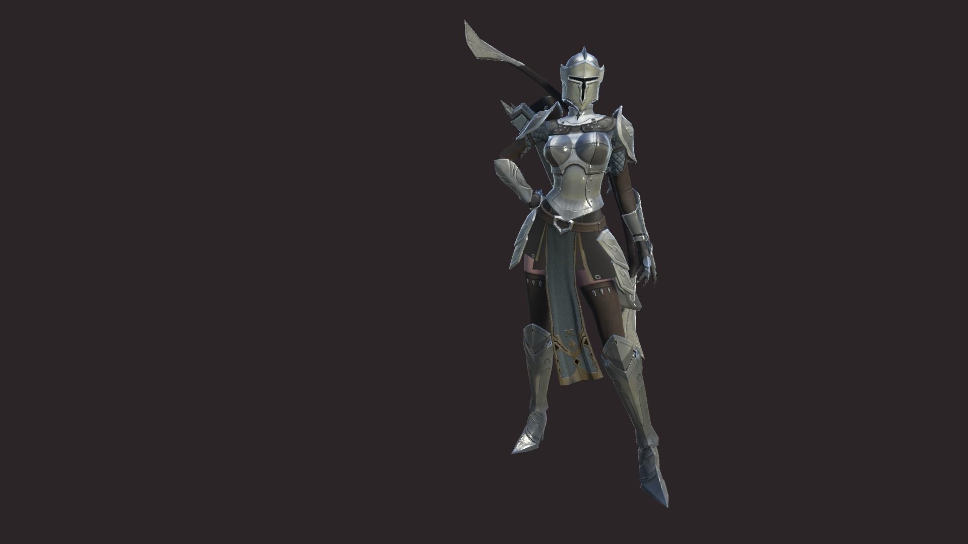 Armored Archer Low-poly 3D model_1