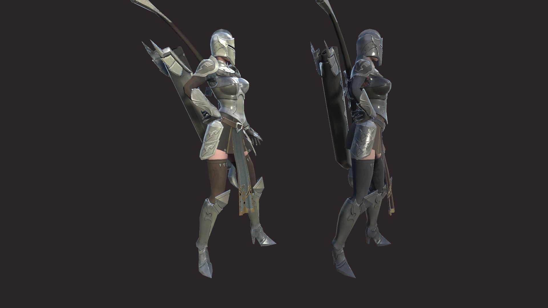 Armored Archer Low-poly 3D model_10