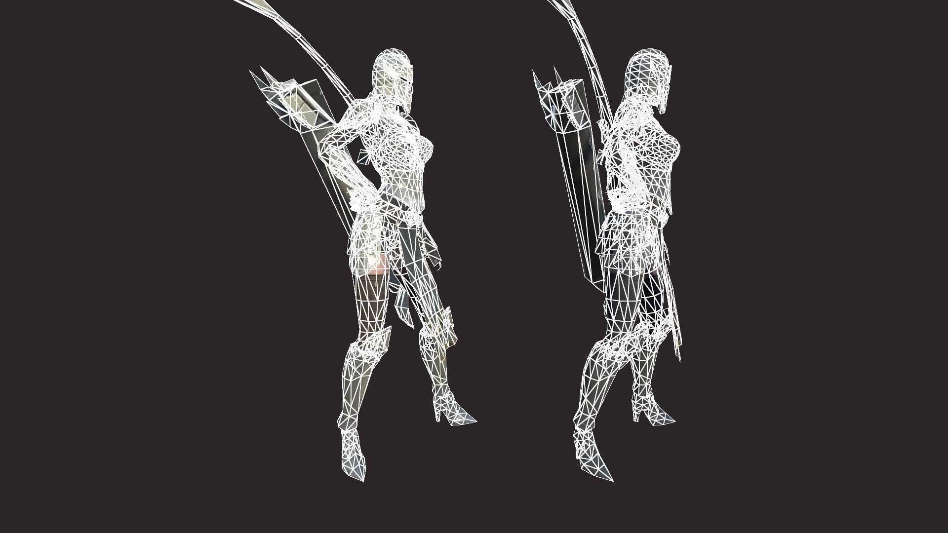 Armored Archer Low-poly 3D model_19