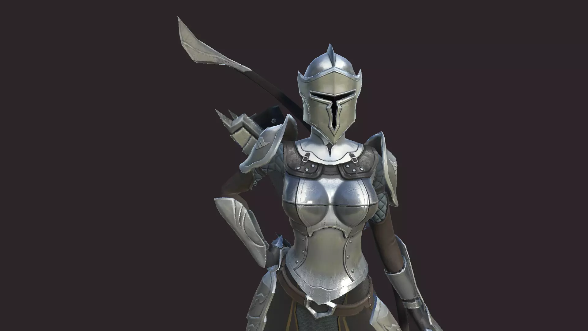 Armored Archer Low-poly 3D model_0
