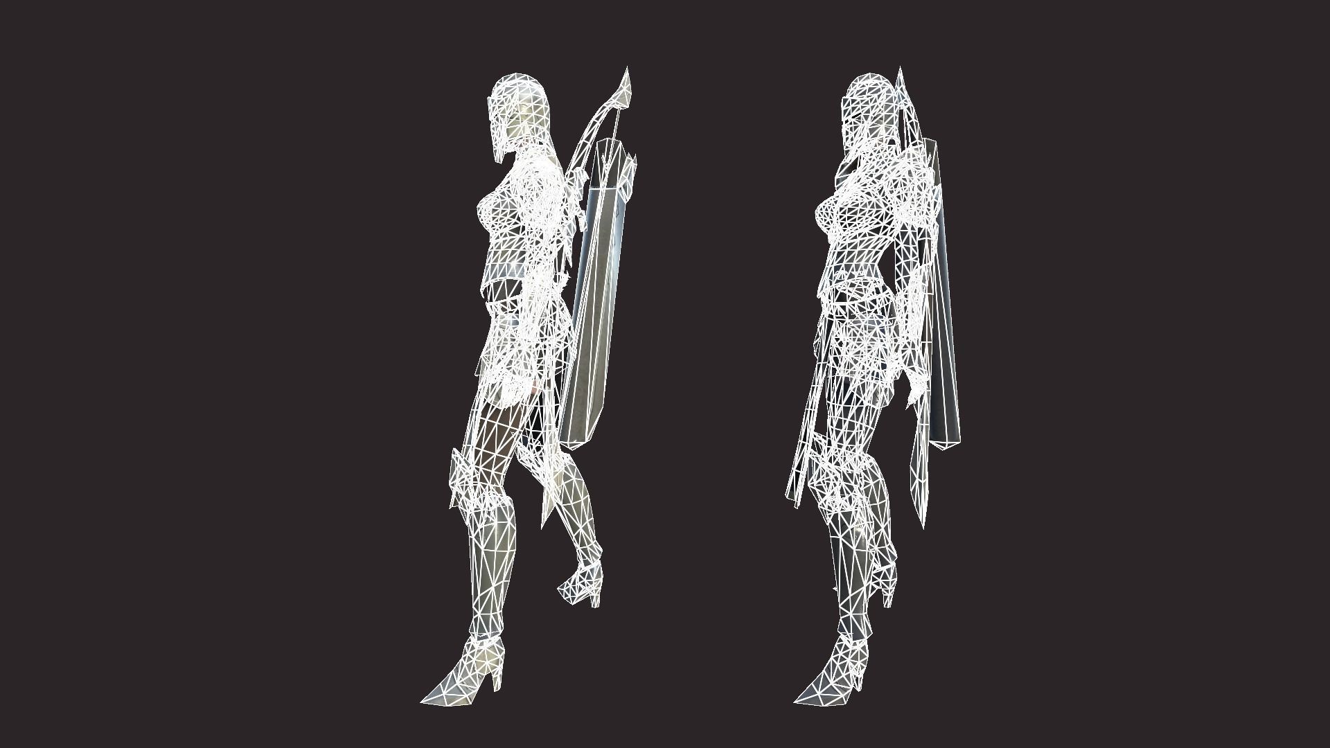 Armored Archer Low-poly 3D model_14