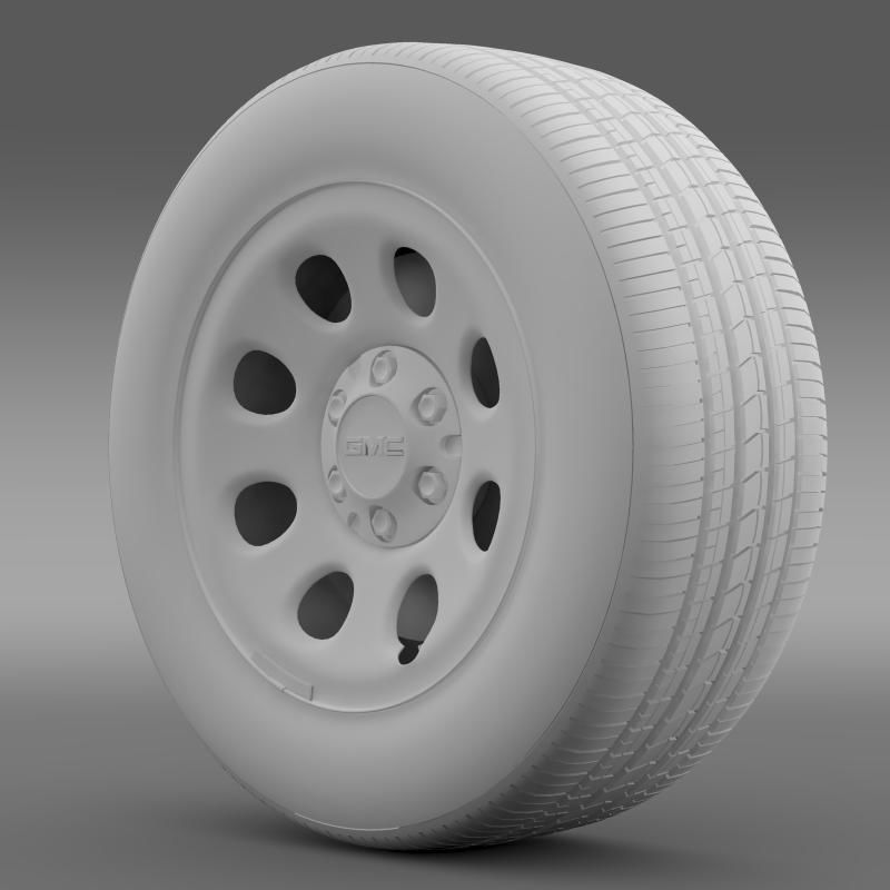 GMC Yukon Police wheel 3D model_10