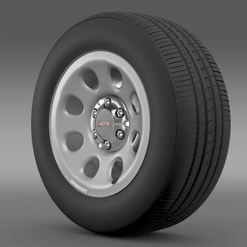 GMC Yukon Police wheel 3D model_0