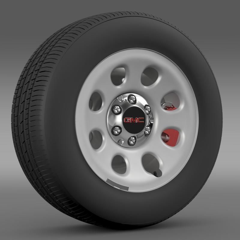 GMC Yukon Police wheel 3D model_6