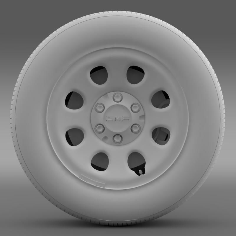 GMC Yukon Police wheel 3D model_11