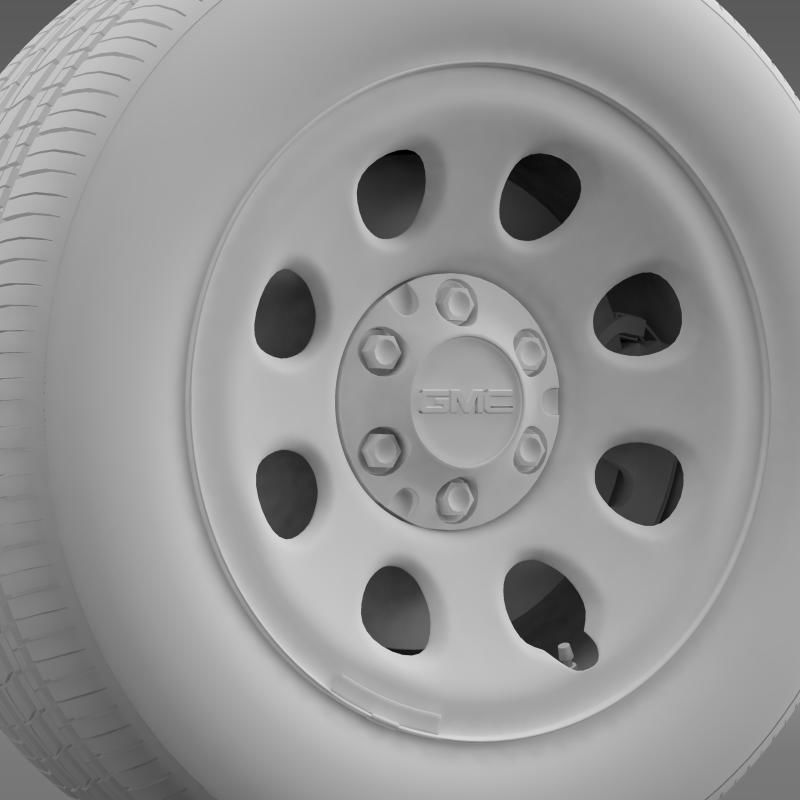 GMC Yukon Police wheel 3D model_3