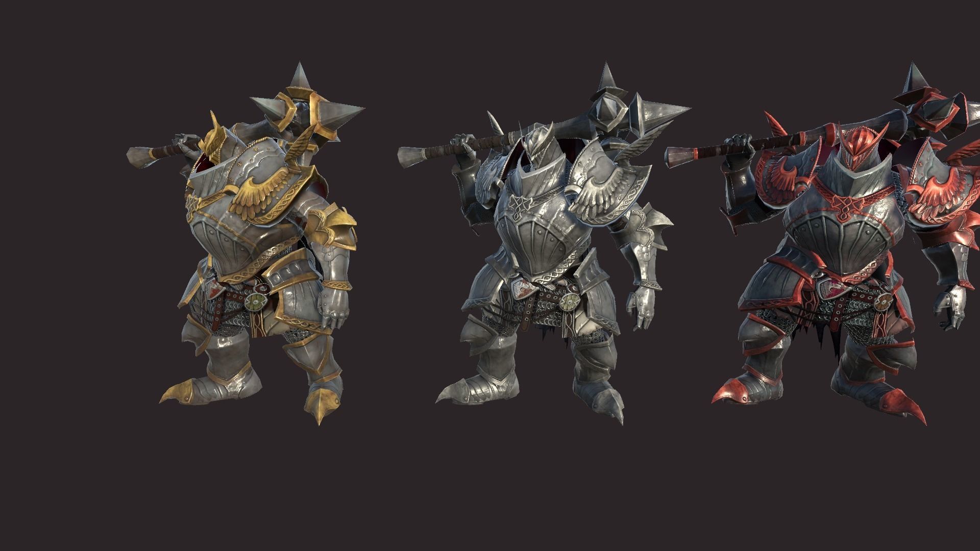 Battle Knights Low-poly 3D model_4