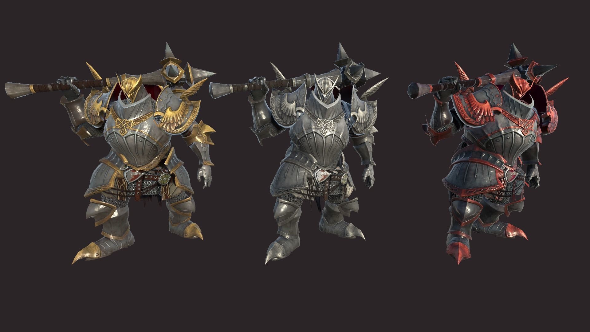 Battle Knights Low-poly 3D model_3