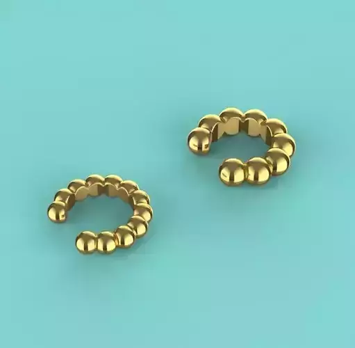  Sphere Beaded Ear Cuff Earrings 3D print model